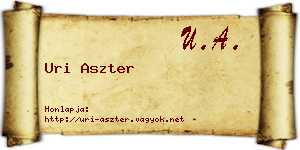 Uri Aszter névjegykártya